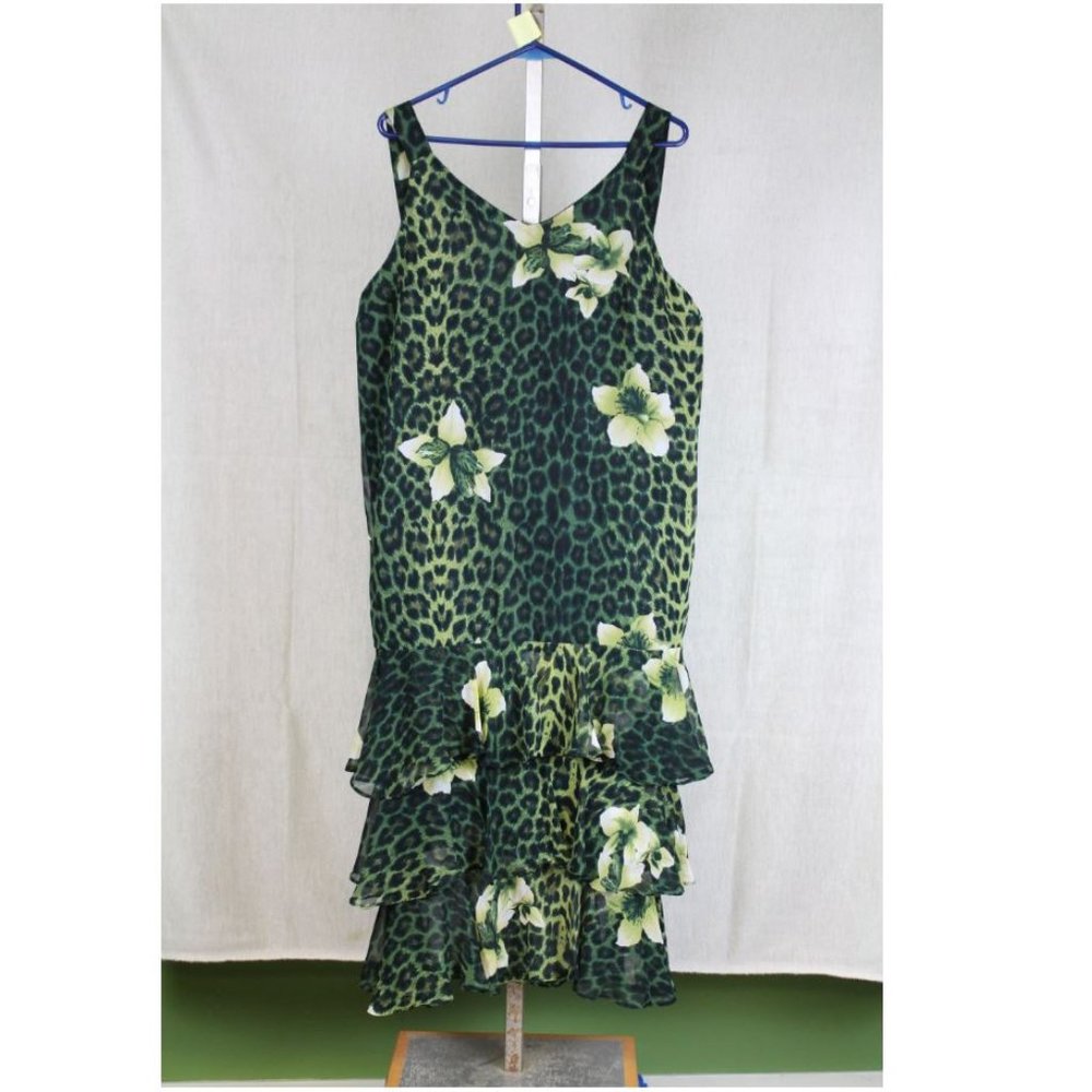 Leopard print with flowers summer dress